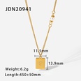 fashion Queen head square tag 18K gold stainless steel necklacepicture12