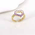 fashion jewelry new hollow dripping oil cute heart opening adjustable ringpicture13
