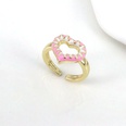 fashion jewelry new hollow dripping oil cute heart opening adjustable ringpicture14
