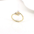 retro smile heart open ring female simple pearl zircon copper ringpicture12