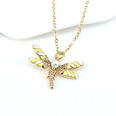 Cute dragonfly flying animal pendant color drop oil insect copper necklacepicture12