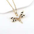Cute dragonfly flying animal pendant color drop oil insect copper necklacepicture13
