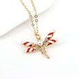 Cute dragonfly flying animal pendant color drop oil insect copper necklacepicture14