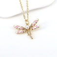 Cute dragonfly flying animal pendant color drop oil insect copper necklacepicture15