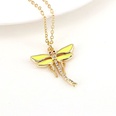 vintage dragonfly pendant simple insect color oil drop copper necklacepicture12
