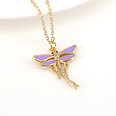 vintage dragonfly pendant simple insect color oil drop copper necklacepicture13