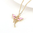 vintage dragonfly pendant simple insect color oil drop copper necklacepicture15