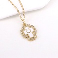 simple goldplated microinlaid zircon cross smiley face expression drip oil necklacepicture12