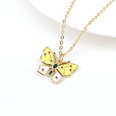Vintage Colorful Enamel Butterfly Inlaid Zircon Womens Pendant Necklace Setpicture13