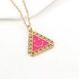 cartoon dripping oil electroplating triangle smiley face pendant copper necklace wholesalepicture17