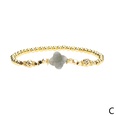 new semiprecious stone fourleaf clover bracelet simple copper goldplated bead braceletpicture14