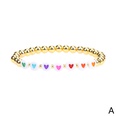 new color drip oil heart shaped womens copperplated metal elastic beaded braceletpicture12