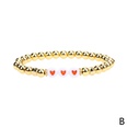 new color drip oil heart shaped womens copperplated metal elastic beaded braceletpicture13