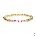 new color drip oil heart shaped womens copperplated metal elastic beaded braceletpicture14
