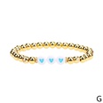 new color drip oil heart shaped womens copperplated metal elastic beaded braceletpicture18