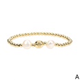 Jewelry Freshwater Pearl Simple Copper Gold Plated Bead Braceletpicture12