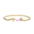 retro copperplated real gold diamonds heart shaped dripping oil elastic copper braceletpicture12