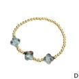 Natural semiprecious stone fourleaf clover bracelet simple copper goldplated beadspicture15