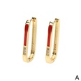 fashion Ushaped oval diamond earrings simple copper earringspicture12
