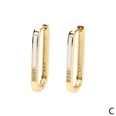 fashion Ushaped oval diamond earrings simple copper earringspicture14