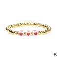 retro geometric heart shaped drip oil gold bead copper goldplated elastic braceletpicture13
