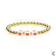 retro geometric heart shaped drip oil gold bead copper goldplated elastic braceletpicture14