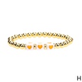 retro geometric heart shaped drip oil gold bead copper goldplated elastic braceletpicture19