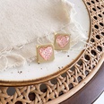 Retro girl transparent cute color sequins heart shaped square sweet alloy earringspicture12