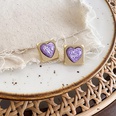 Retro girl transparent cute color sequins heart shaped square sweet alloy earringspicture13