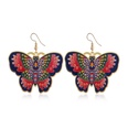Printed new fashion exaggerated butterfly dripping oil flower copper earringspicture12