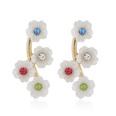 color retention gold diamond crystal diamond flower womens alloy stud jewelry wholesalepicture11