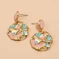 new fashion geometric wave dot stripe oil drop retro exaggerated alloy round earringspicture10
