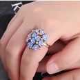Korean jewelry small flower diamond adjustable opening alloy ringpicture13
