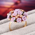 Korean jewelry small flower diamond adjustable opening alloy ringpicture16