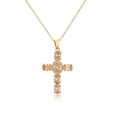 simple inlaid color zirconium cross pendant copper 18K necklace wholesalepicture11
