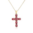 simple inlaid color zirconium cross pendant copper 18K necklace wholesalepicture14