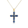 simple inlaid color zirconium cross pendant copper 18K necklace wholesalepicture15