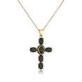 simple inlaid color zirconium cross pendant copper 18K necklace wholesalepicture16