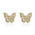 Fashion copper plated 18K gold zircon butterfly female fashion stud earringspicture11