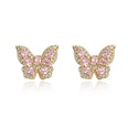 Fashion copper plated 18K gold zircon butterfly female fashion stud earringspicture12