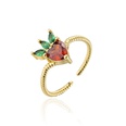 fashion geometric copper inlaid zircon fruit series open ring femalepicture13