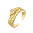 retro bohemian style winding snake ring opening copper zircon jewelrypicture6