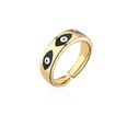 retro copper plated real gold dripping oil devils eye open ringpicture14
