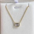 simple single layer rectangular zircon copper necklace wholesalepicture11