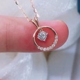 fashion simple star inlaid zircon pendant copper necklace wholesalepicture13