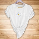 Fashion Letter Hope Daisy Print Casual Short Sleeve TShirt Womenpicture2