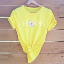 Fashion Letter Hope Daisy Print Casual Short Sleeve TShirt Womenpicture5