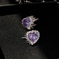 fashion creative purple gem heartshaped alloy earrings necklacepicture12