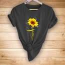 Fashion Letters sunflower print casual shortsleeved Tshirt womenpicture1