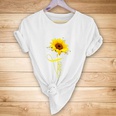 Fashion Letters sunflower print casual shortsleeved Tshirt womenpicture6